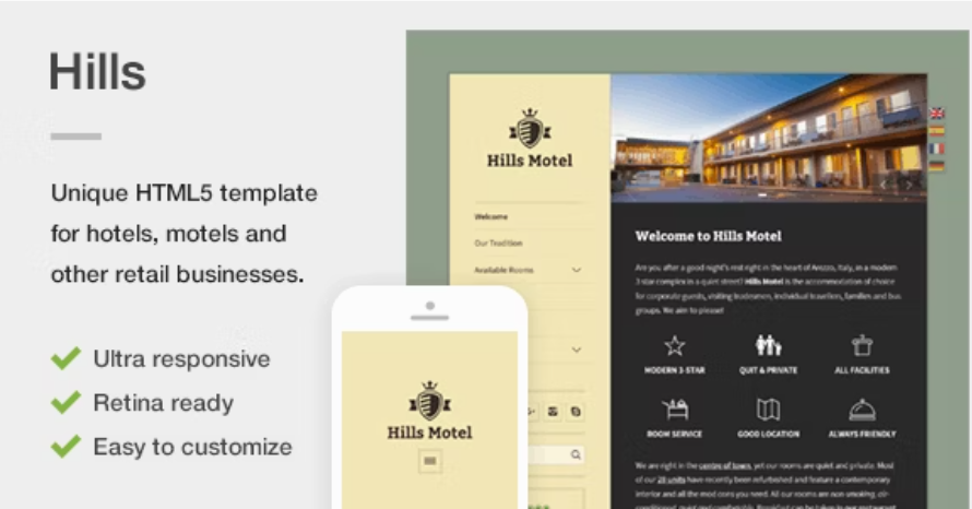 Hills - A Unique Hotel / Motel HTML5 Template