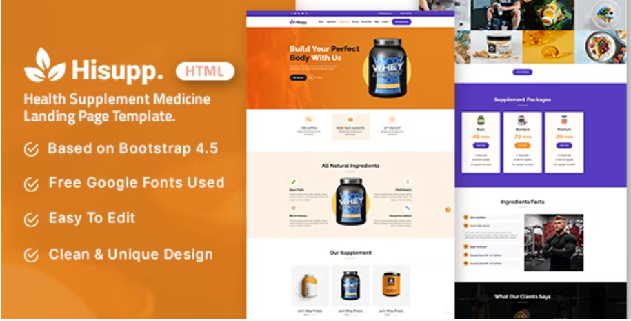 Hisupp - Health Supplement Medicine HTML Template