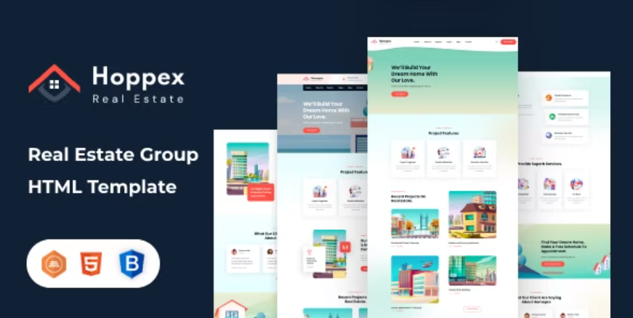 Hoppex – Real Estate and Architect HTML Template — Website Template by ThemeForest