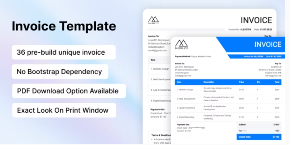 Invoma - Invoice HTML Template