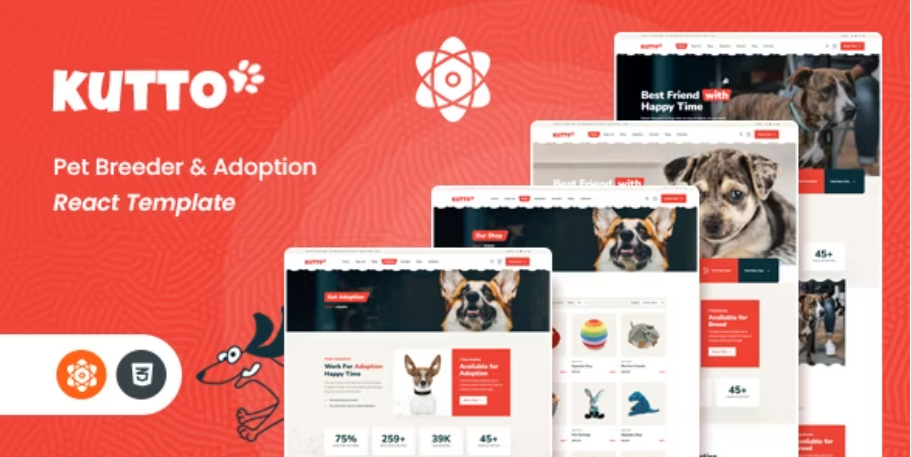 Kutto - Pet Breeder & Adoption ReactJs Template