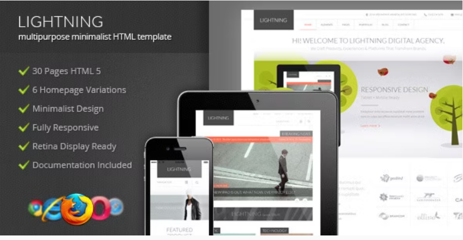 Lightning - Multipurpose Minimalist HTML Template