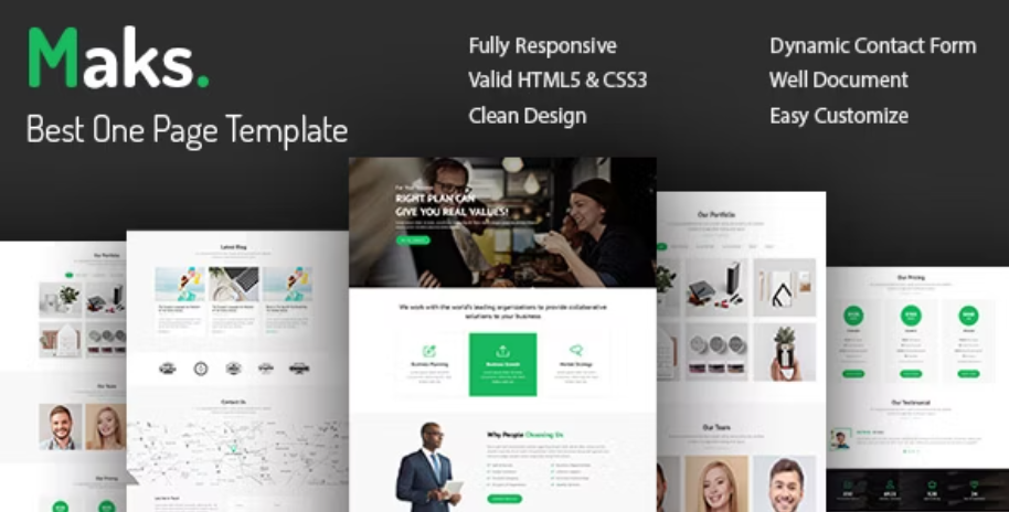Maks - Onepage Responsive HTML Template