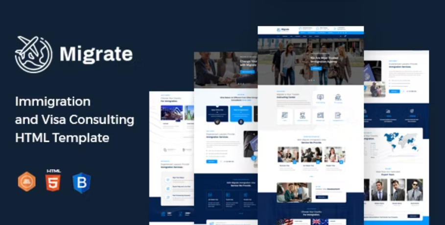 Migrate – Immigration and Visa Consulting Template — Website Template by ThemeForest