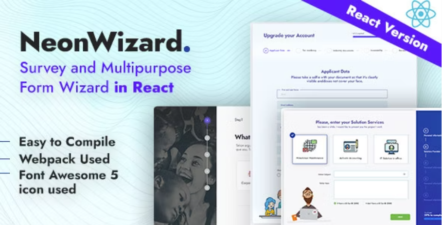 NeonWizard - React JS Questionnaire Multistep Form