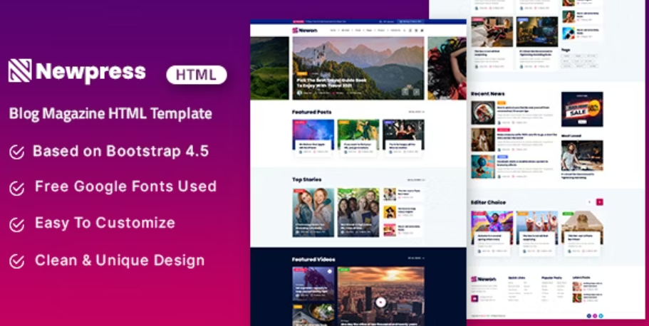 Newpress - Blog Magazine HTML Template