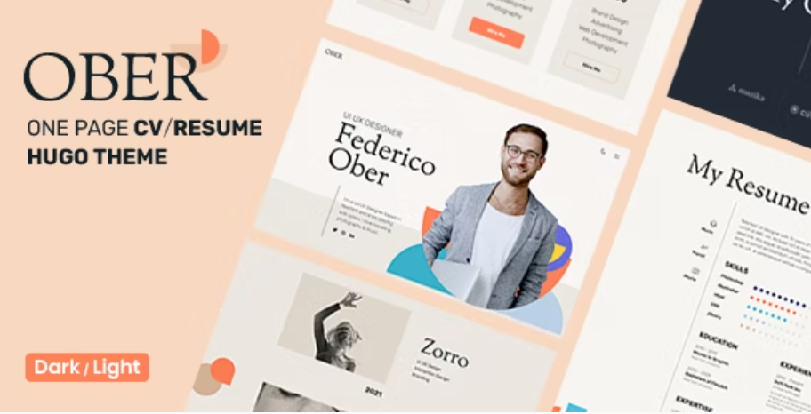 OBER - Personal Portfolio Resume Hugo Theme
