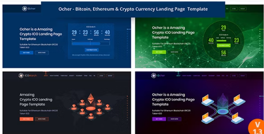 Ocher - Bitcoin & Cryptocurrency Landing Page