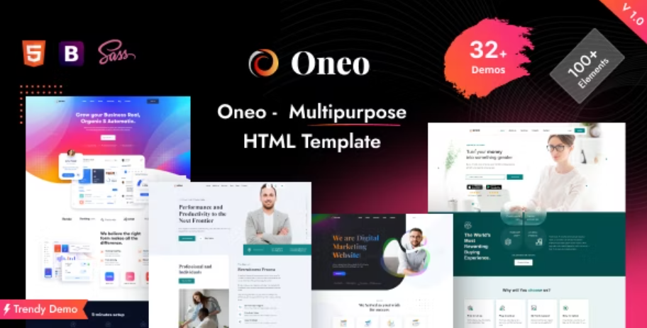 Oneo - One Page & Multipurpose Template