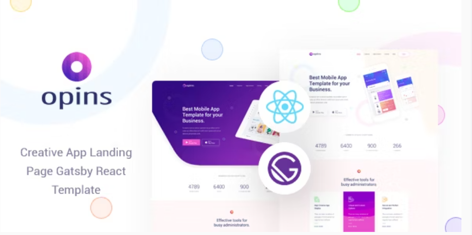 Opins - Gatsby React App Landing Page Template