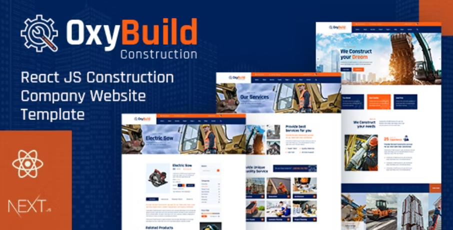 Oxybuild - React Construction Template with Next J