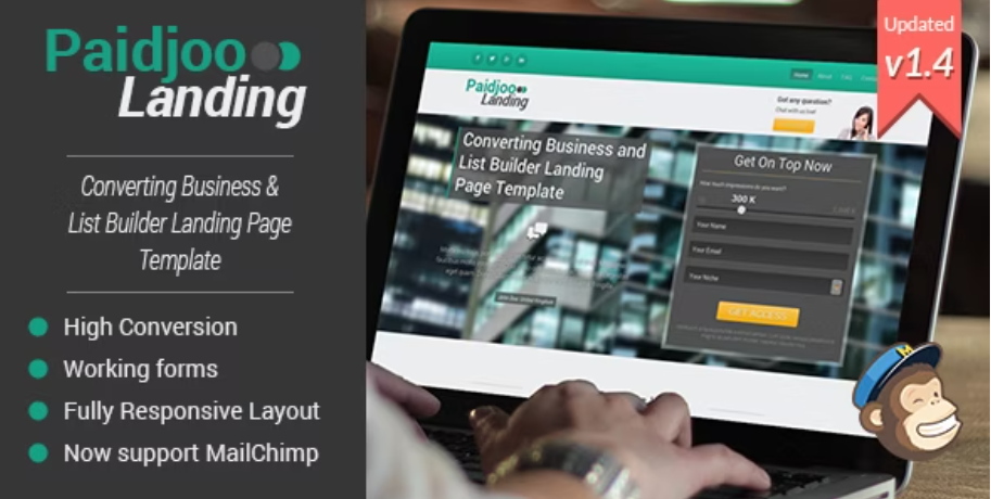 Paidjoo - Business & List Builder Landing Page