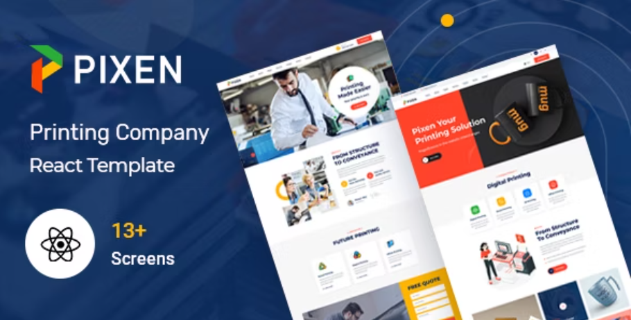 Pixen - Printing Services Company React Template