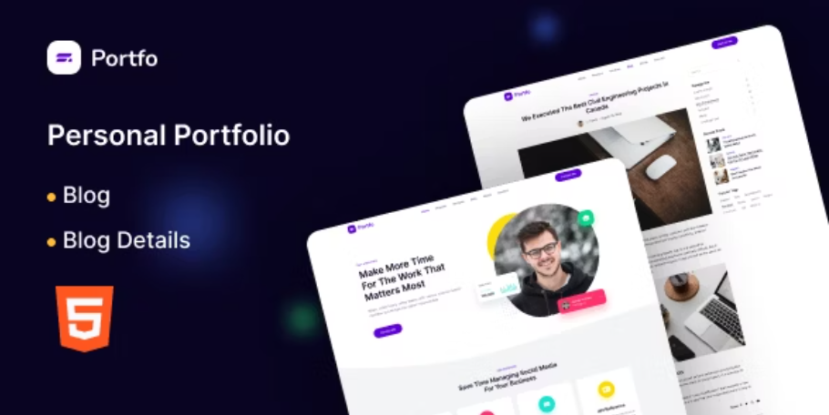 Portfo - Personal Portfolio One Page HTML Template