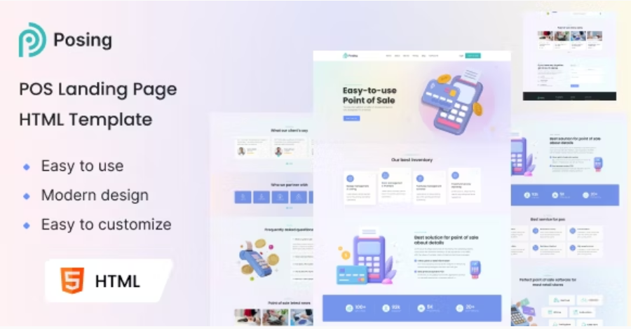 Posing - Point of Sale Landing Page HTML Template