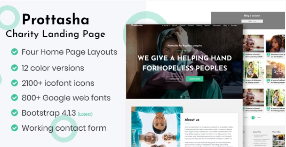Prottasha - Bootstrap Charity Landing Page