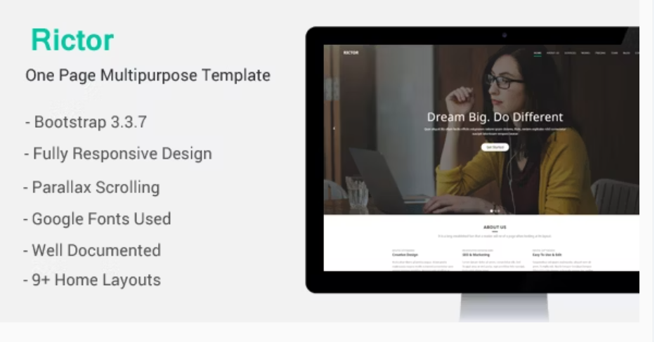 Rictor - Responsive One Page Multipurpose Template