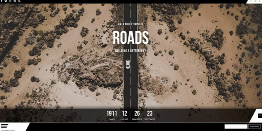 Roads - Responsive Coming Soon Page