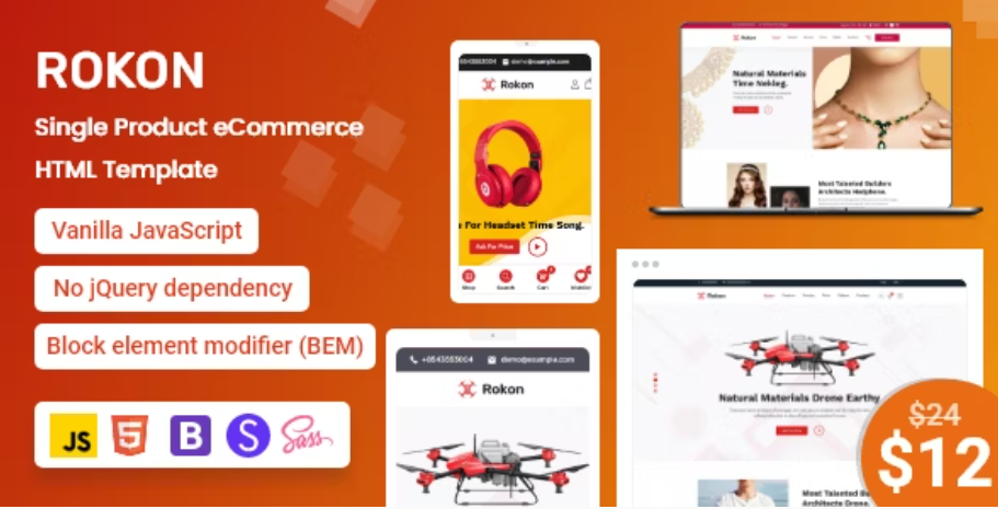 Rokon - Single Product eCommerce HTML Template