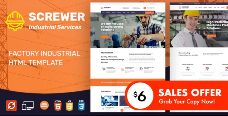 Screwer - Factory & Industrial Business Template