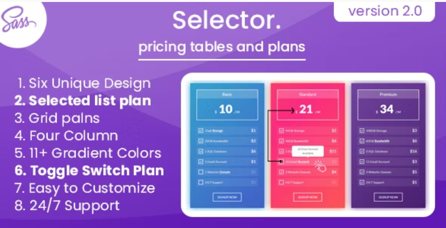 Selector - HTML Pricing Tables and Plans
