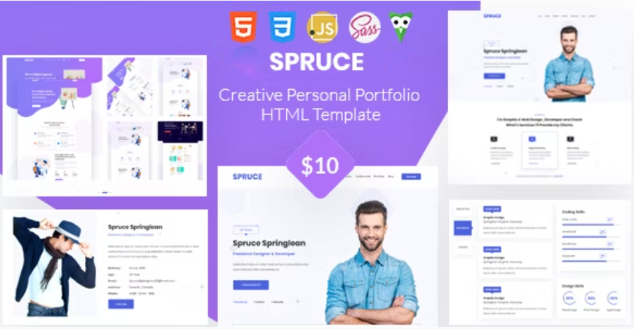 Spruce - Portfolio and vCard Template