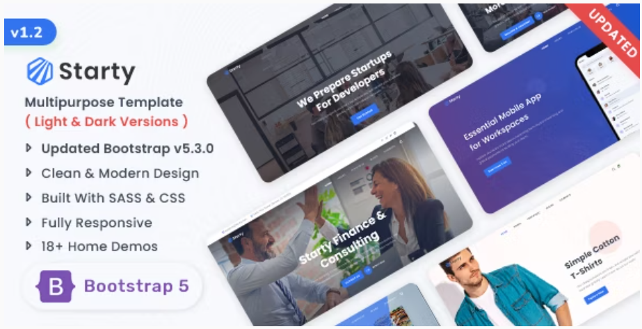 Starty - Multipurpose Bootstrap 5 Landing Template