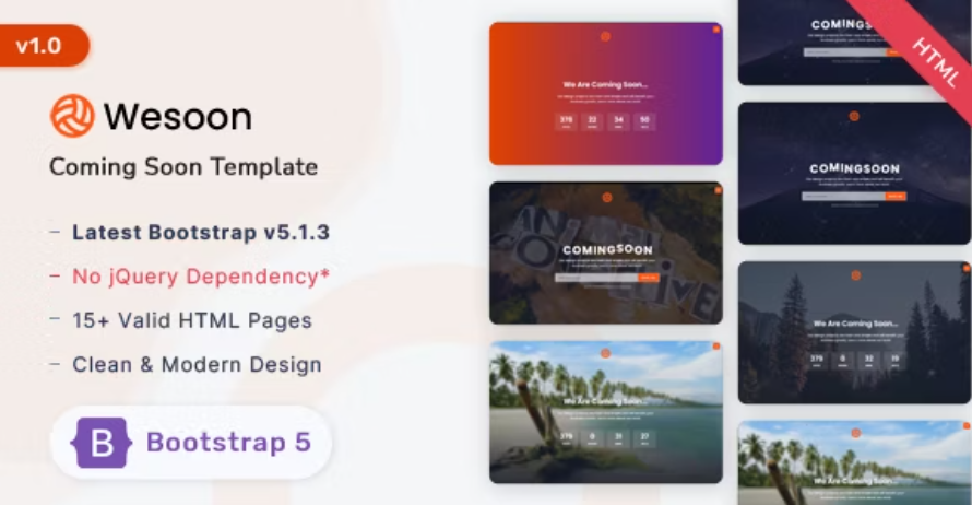 Wesoon - Responsive Bootstrap Comingsoon Template