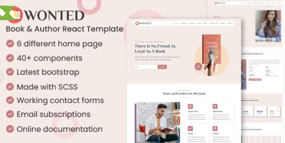 Wonted - Book & Author React Template