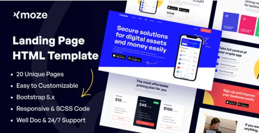 Xmoze - HTML Landing Page Template