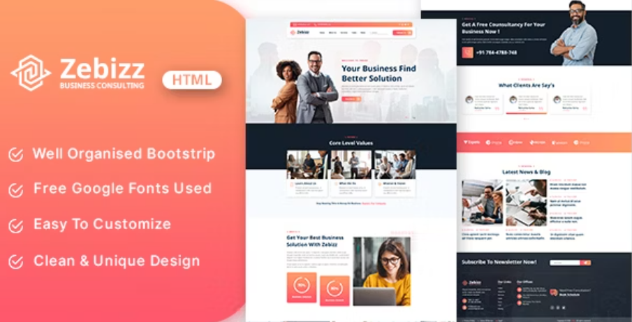 Zebizz - Business Consulting HTML Template