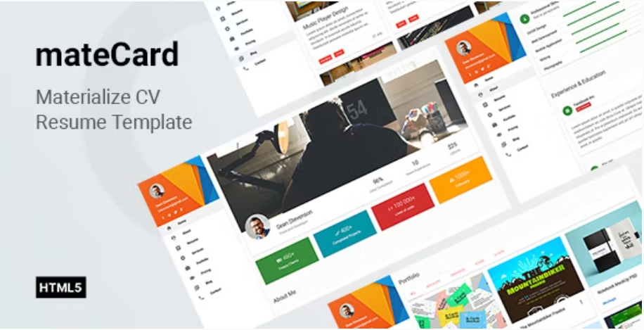 mateCard - Materialize CV/Resume Template