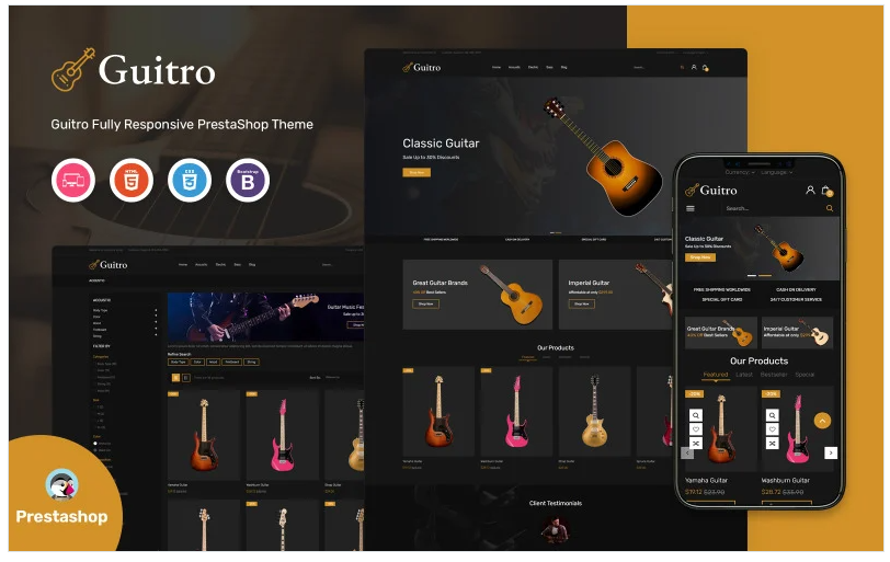 Guitro - Music PrestaShop Template