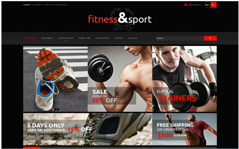 Exercise Fitness Gear PrestaShop Theme