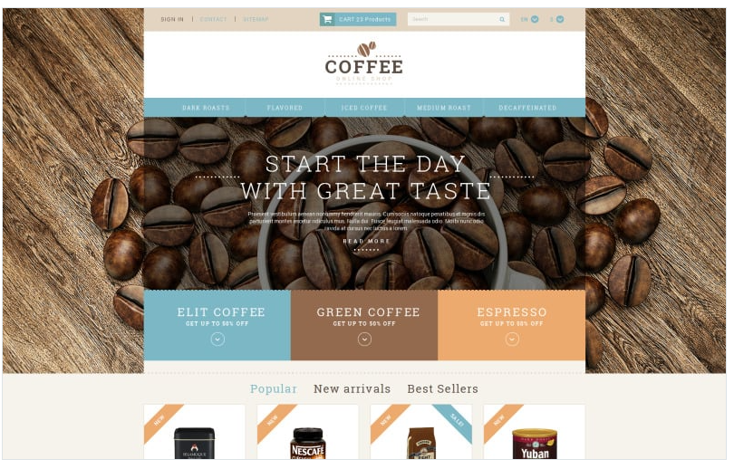 Coffee Shop Responsive PrestaShop Theme