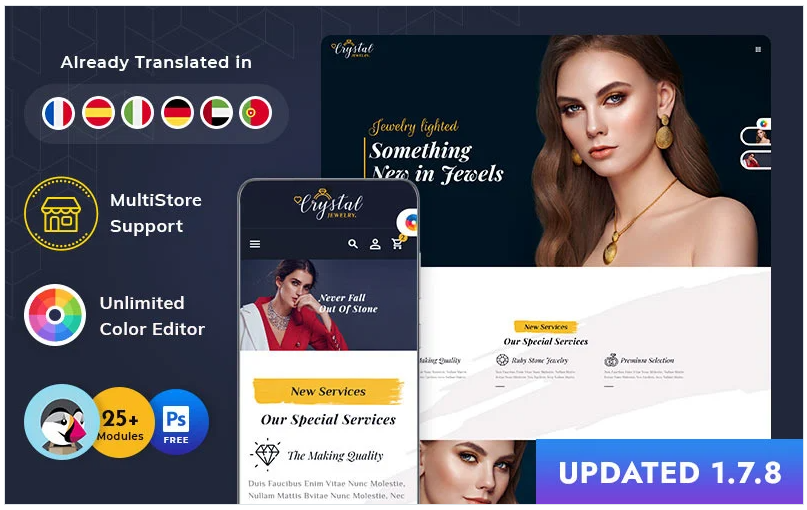Crystal Jewelry PrestaShop Responsive Theme