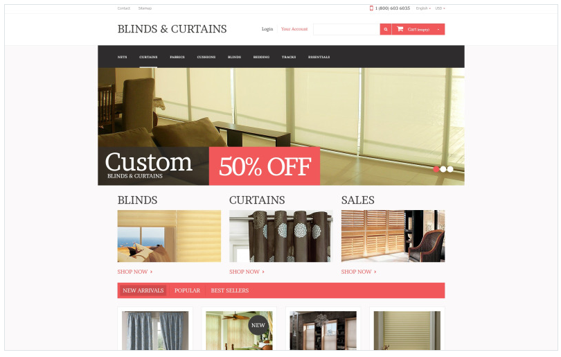 Curtains Store PrestaShop Theme