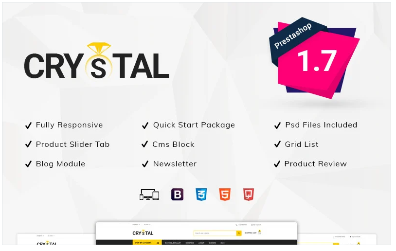 Crystal Jewellery Store PrestaShop Theme