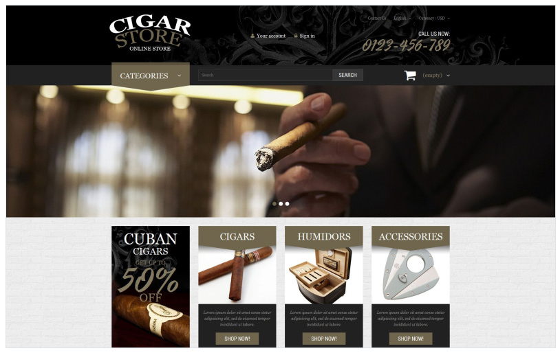 Cigar Smoking Diversion PrestaShop Theme