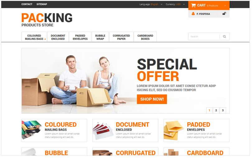 Excellent Packing Services PrestaShop Theme