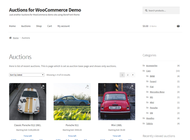 Auctions for WooCommerce