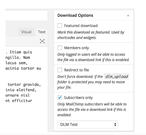 Download Monitor MailChimp Lock