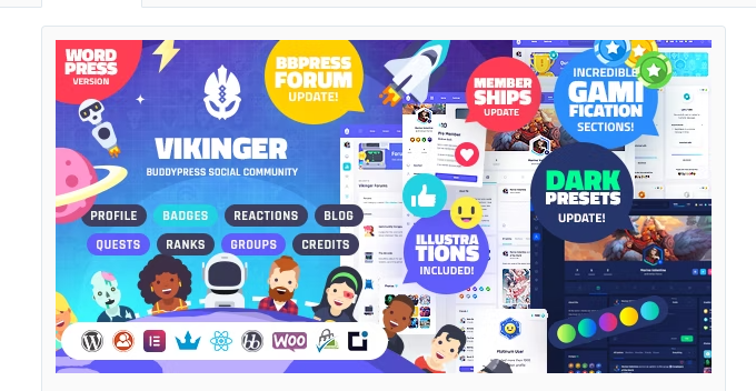 Product Image - Vikinger – BuddyPress and GamiPress Social Community 1.9.20