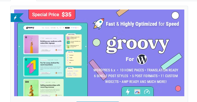 Product Image - Groovy – Modern & Lightweight Blog for WordPress 2.3.0
