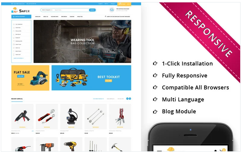 Safer - The Tool Store Responsive PrestaShop Theme