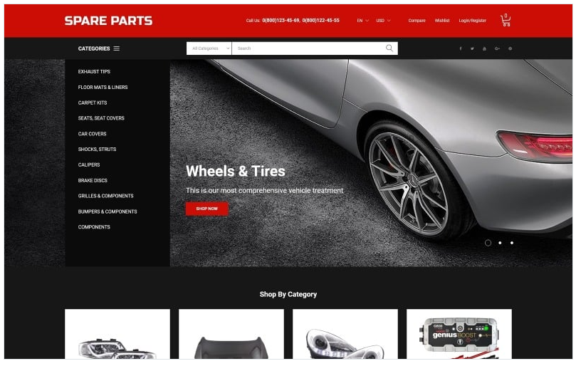 Motor Spare Parts Online Store PrestaShop Theme