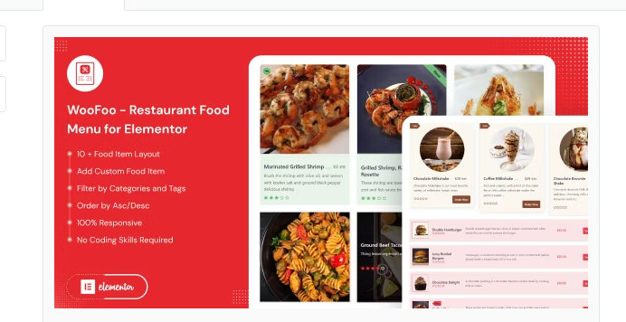 WooFoo – Restaurant Food Menu for Elementor