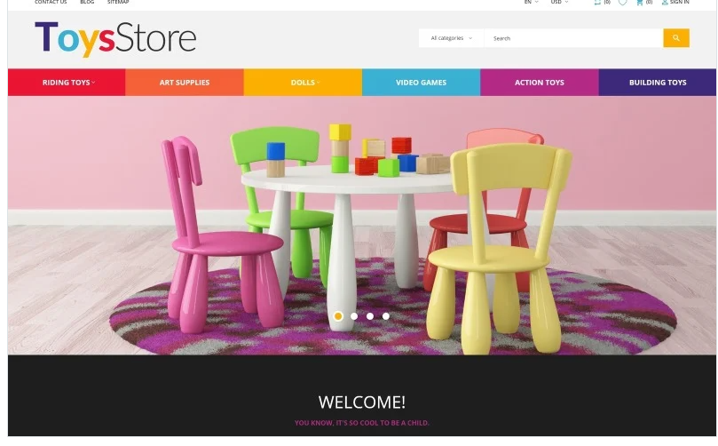 ToysStore - Kids Play Games Store Clean Bootstrap PrestaShop Theme