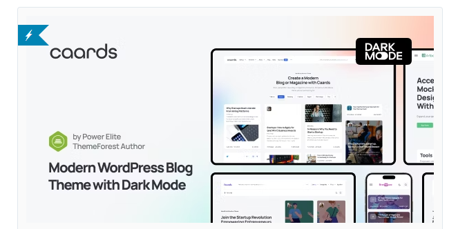 Caards – Modern Blog & Magazine WordPress Theme with Dark Mode 1.0.0