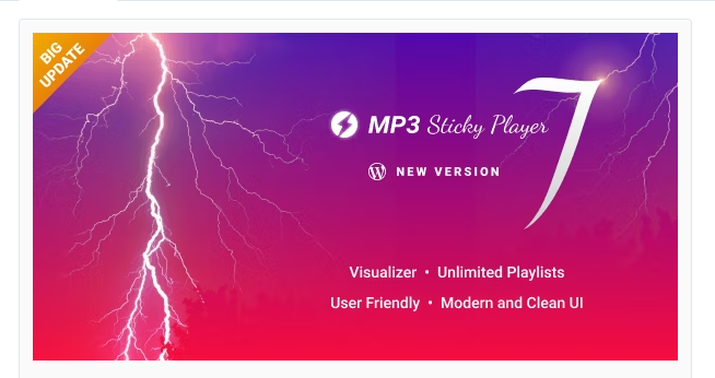 Product Image - MP3 Sticky Player WordPress Plugin 8.0 Product Image - MP3 Sticky Player WordPress Plugin 8.0